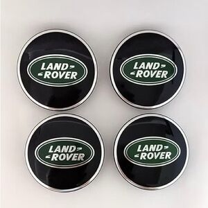 [SOLD] LAND ROVER Logo Wheel Center Caps - Black Finish 4 Pack NEW Genuine OEM🏴